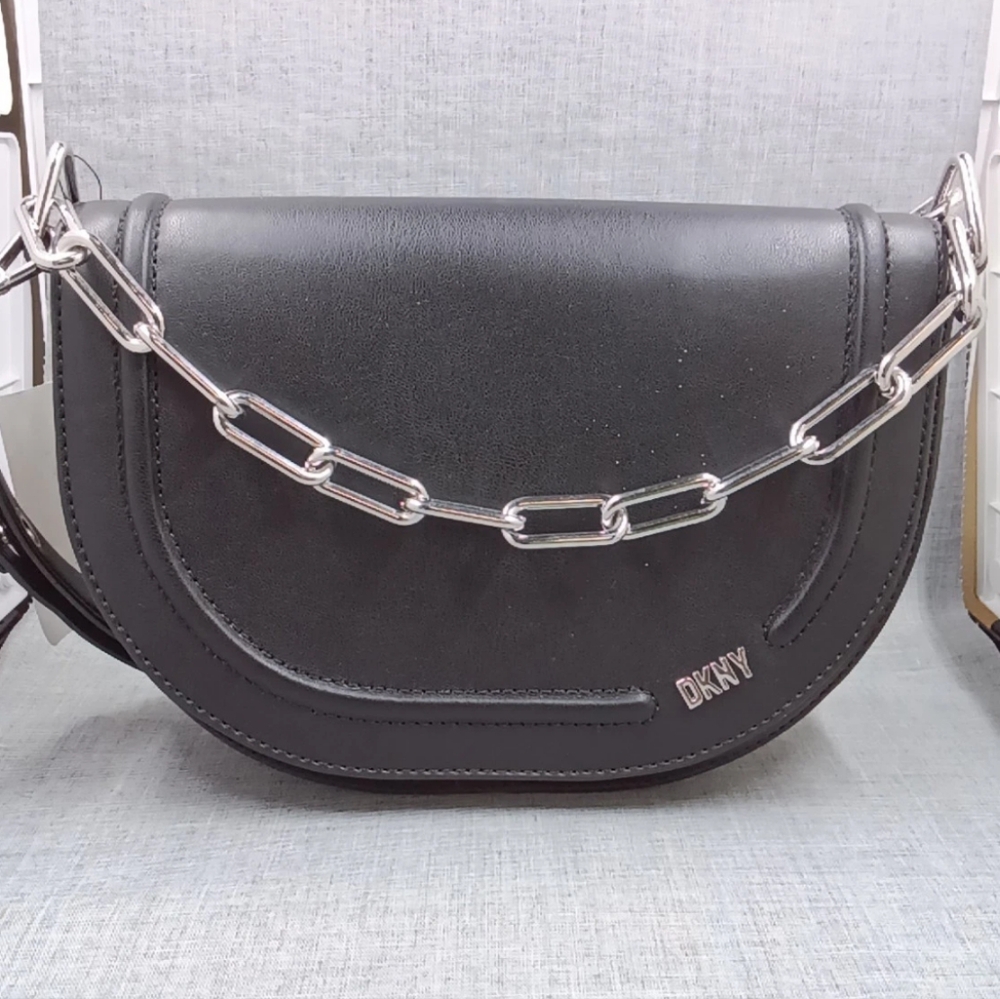 DKNY Orion Convertible Flap Shoulde Blacksilver